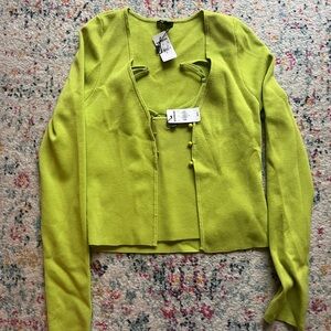 Zara Lime Green Knit Cardigan Set